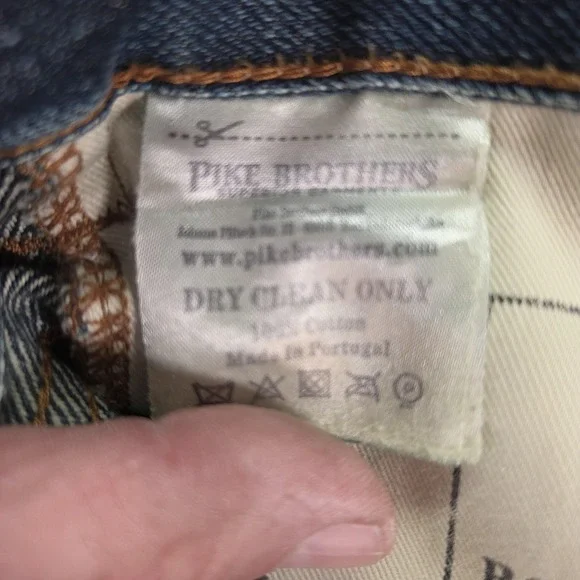 Pike Brothers Jeans Mens Selvedge Blue Roamer Whiskers Honeycomb Fits 36x27 - Picture 15 of 16